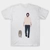 Men Black Print T-shirt John Wick And Dog No-Cut Transfer Paper Print Cotton Tshirt