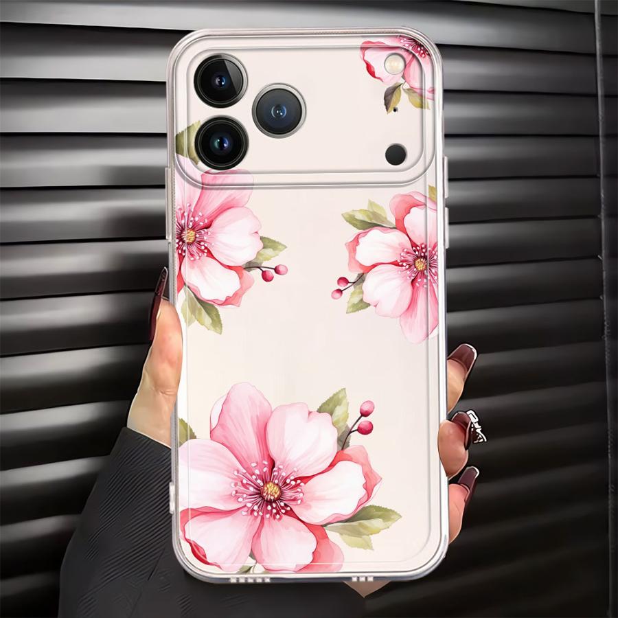 

Beautiful Peach Blossoms Soft Phone Cover Case for iPhone 17 Pro Max 13 Pro 12 Mini 15 16 XS Max 14 Plus XR 7 8 11 Air iPhone 15 Plus