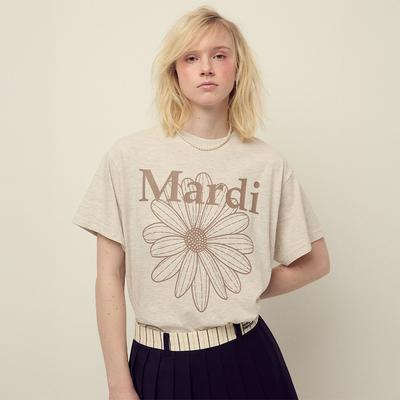 [mardimercredi] TSHIRT FLOWERMARDI_OATMEAL TAUPE