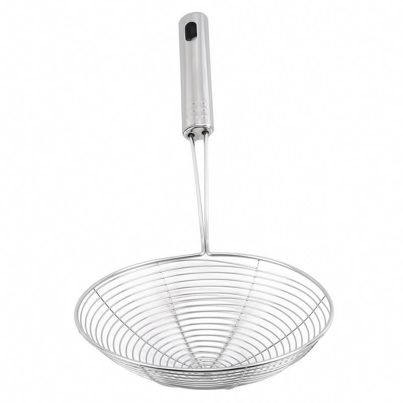 Oval Skimmer Stainless Steel Filter Mesh Oil Pot Food Filter Cookware Colander Fried Filter Kitchen Strainer Baking Cooking Tool for Home Kitchen Use