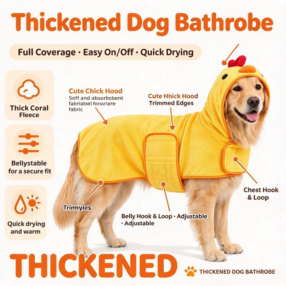 Coral fleece Pet Bathrobe Quick Drying Pet Robe Comfortable Dog Drying Coat Cat