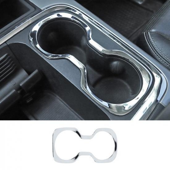 

Car Front Cup Holder Cover Trim Decor Ring For Dodge Ram 1500 2015-2017 Chrome