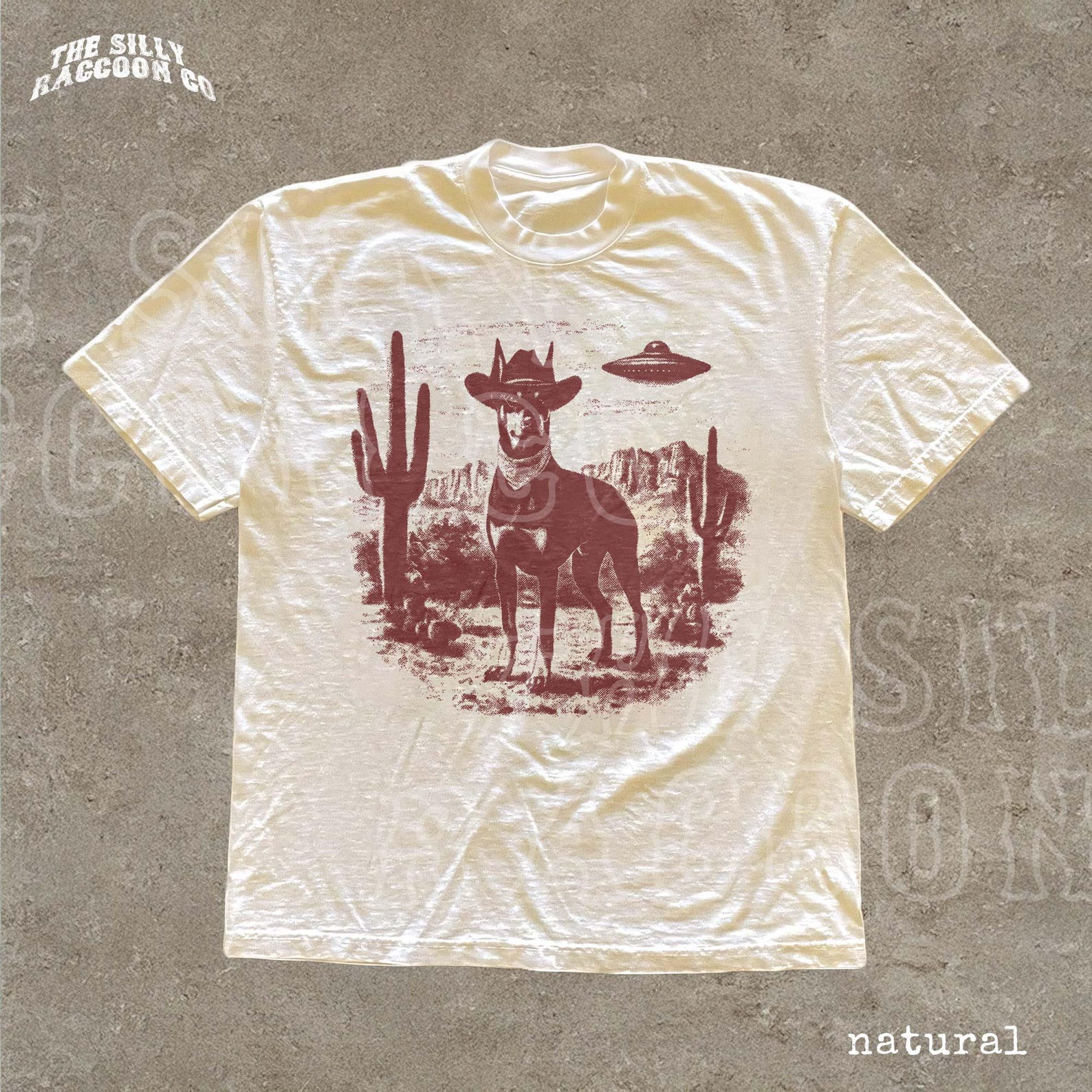 Cowboy Dog Shirt UFO Western Tee Retro Alien Dog Graphic Funny Dog Lover Gift Vintage Desert T-shirt S