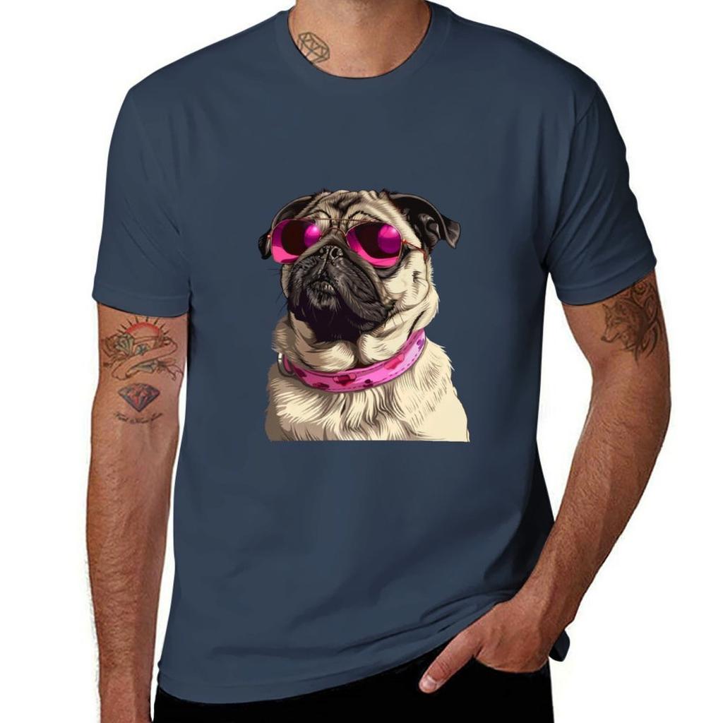 Cutte Pug In Pink Glasses TShirt Breathable Sportswear For Unisex TShirt