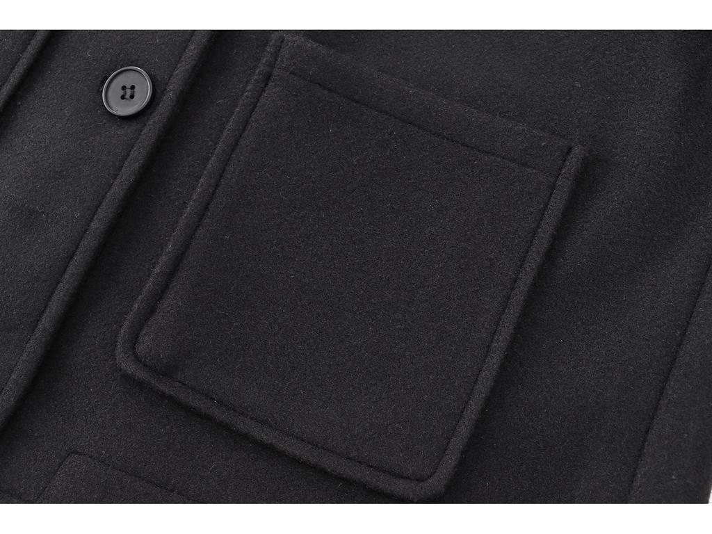 European & American Style 2024 Fall/Winter Women's Soft Lapel Long-Sleeve Coat with Pocket Detail