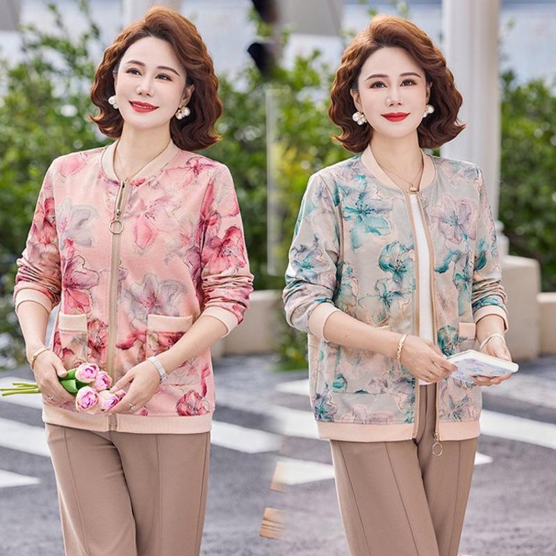 2026 Stylish Spring Jacket for Middle-Aged & Elderly Women - Loose, Lightweight, Short Top for Spring & Autumn