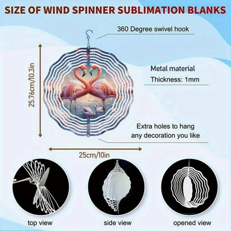 10 Inch Hanging Wind Spinner with 360 Degree Hook for Balcony Garden Decor Spring Summer Outdoor Decoration