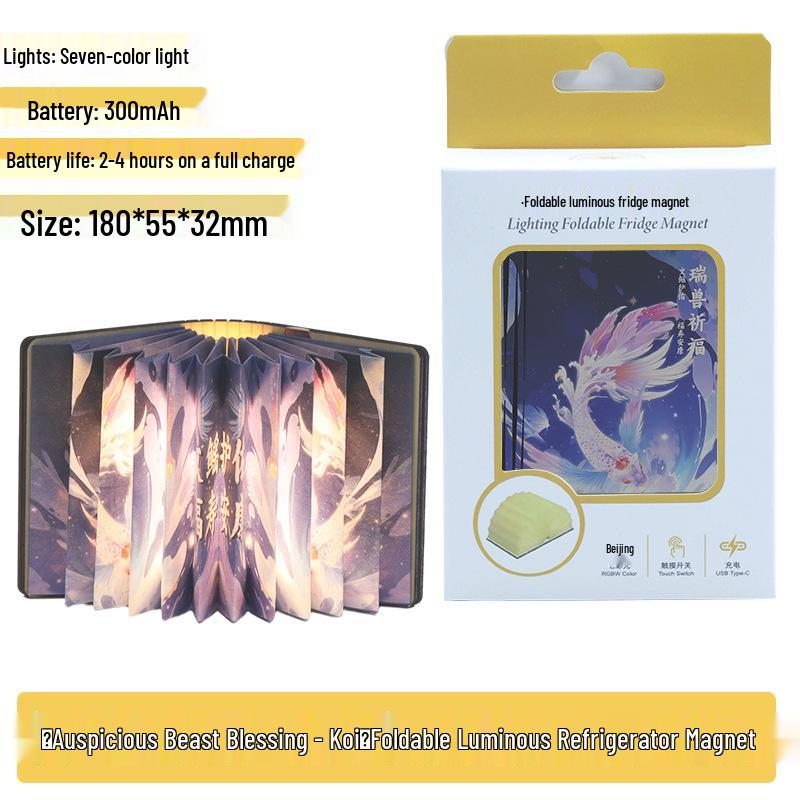 

Creative Chinese Luminous Folding Refrigerator Magnet: City Tourism Decor Night Light Default