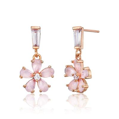 ELLE Jewelry 14K GF Flower Drop Earrings ELGPEE564