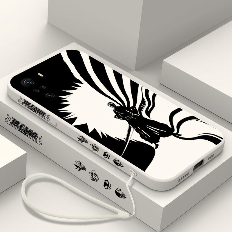 

Аніме BLEACH Kurosaki Ichigo Cover For Xiaomi Redmi Note 12 12Pro 11 11S 11T 10S 10 Pro Plus 5G Liquid Left Rope Phone Case Redmi Note 10 Pro