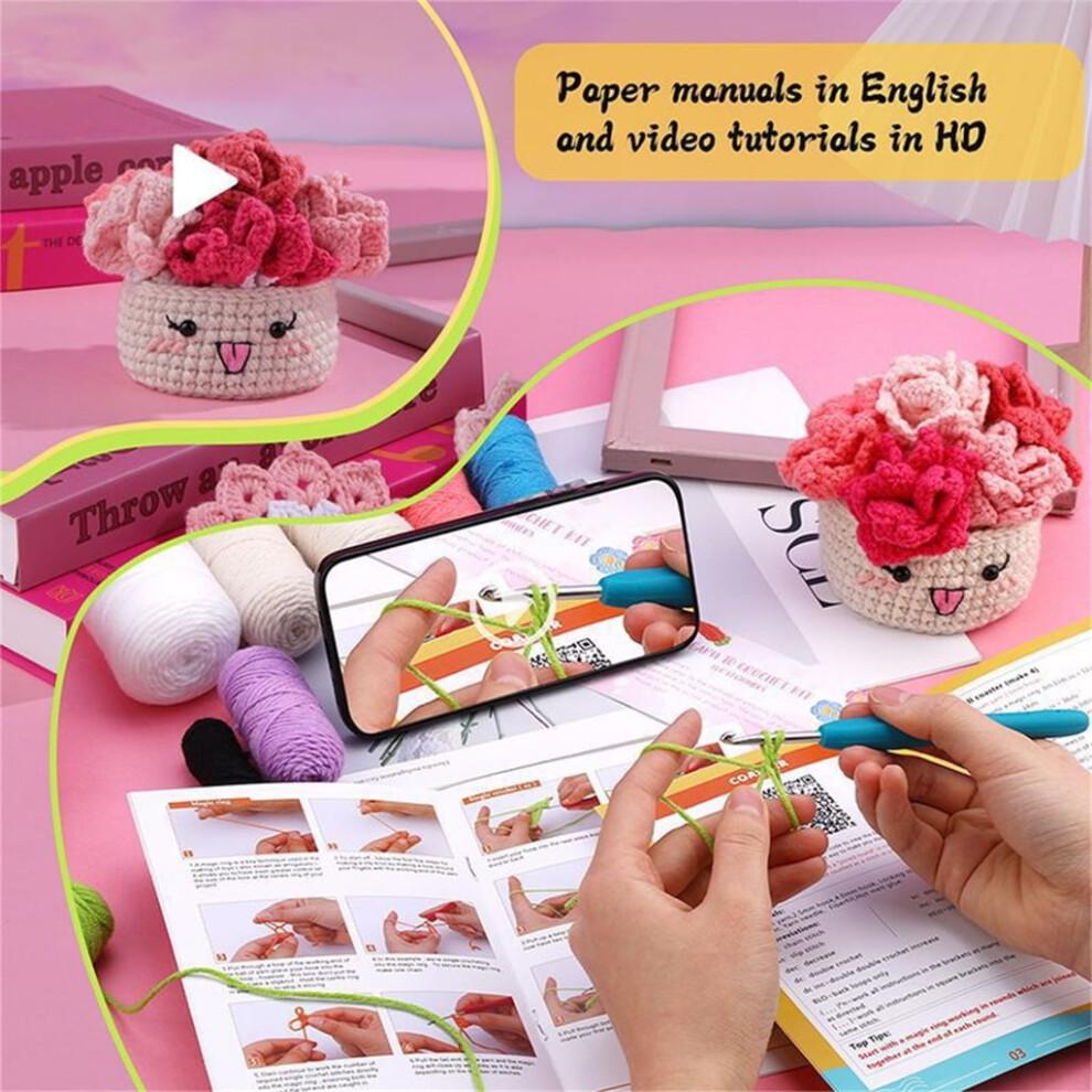 Adults & Kids Crochet Kits for Beginners, Crochet Kits to Make Colorful Cup Mat
