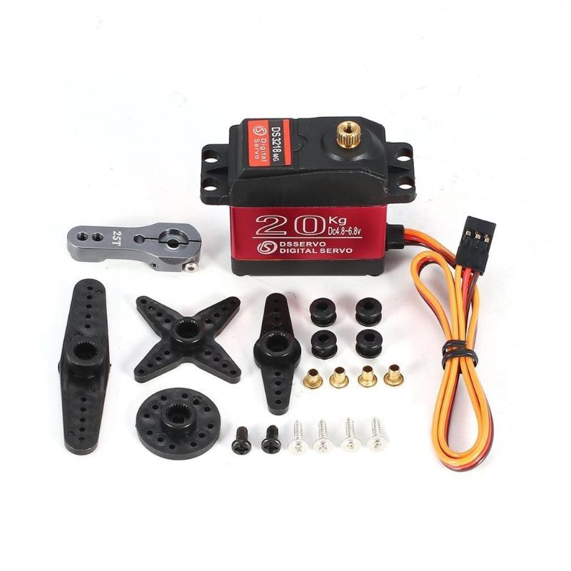 1pcs 20kg High Torque Coreless Servo Motor Metal igital Waterproof Gear & Copper+Aluminum Servo Gear for Robotic IY