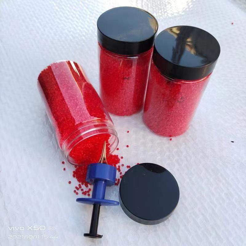 Red Worm Fishing Bait Bucket with Rubber Bands and Quick Clip Binder