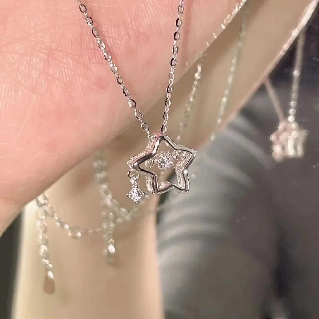 Bohemia Candy Cute Necklace for Women Star Pendant Beaded Clavicle Chain Necklaces Vacation Jewerly Y2K Accessories