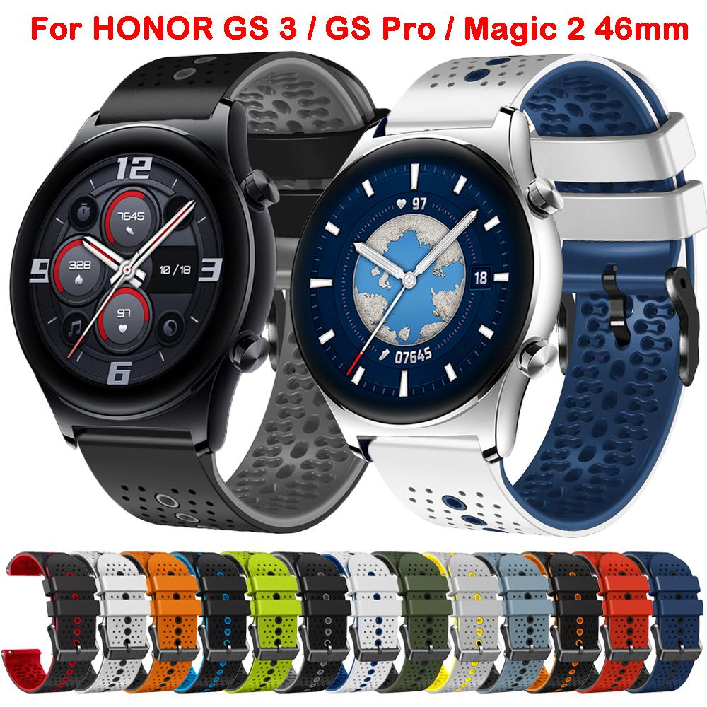 Watchband For HONOR Watch GS 3 GS3 Silicone Band Strap For Honor GS Pro / Magic Watch 2 46mm Wristband Bracelet Belt Correa