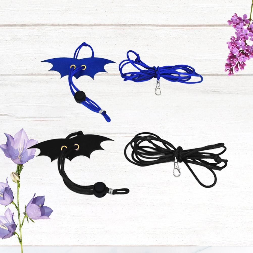 

2Pcs Reptile Leash Wing Type Adjustable Lizard Harness Rope Outdoor Walking Small Pet Accessory Size M Black Size S Blue Size 2
