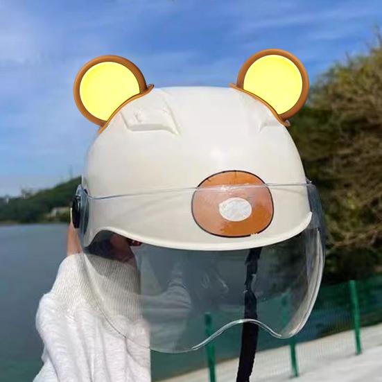 1 Pair Motorcycle Helmet Ear Decoration Adhesive Universal Cycling Scooter Bicycle Motorbike Skateboarding Helmet Decorative Ear Helmet Accessories