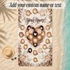 Hearts Theme Soft Beach Towel Personalized Custom Name Text Towel Portable for Beach Pool Travel
