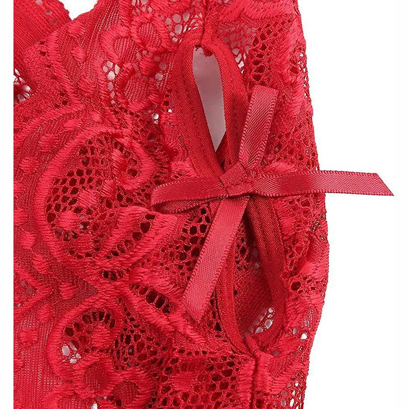 Women Erotic Jumpsuit Underwear One Piece Sexy Backless Ladies Lingerie Erotic Lace Sheer Pajamas Female Bodysuit Open Crotch Erotic Clothes
