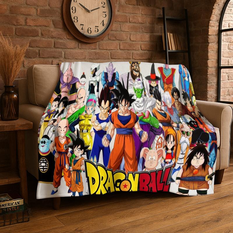 

Мультяшное одеяло из фланели Dragon Ball Аниме Игра Мягкое Теплое Плед для Спальни Гостиной Кровати Путешествия Кемпинга Пикника Ребенка 75x90cm