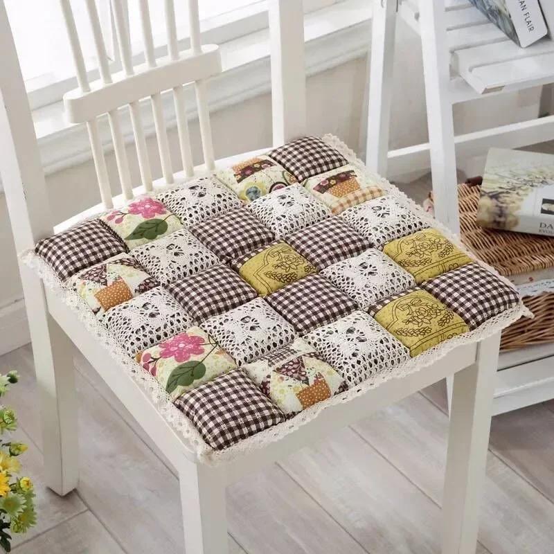 40X40Cm Square Cotton Seat Cushion Flower Style Sofa Mats Home Student Office Chairs Kitchen Decor Almofada Do Assento Coussin