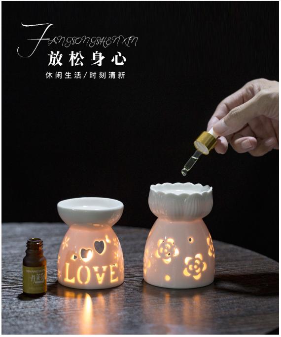Home Aroma Essential Warmer Aromatic Incense & Candle Holder for Perfume Wax Melt Burners Tealight Holder Ceramic Oil Burner