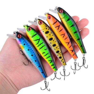 Esca Minnow Galleggiante da 8,5 cm, 9 g, con Sonaglio, per Pesca in Acqua Dolce e in Mare