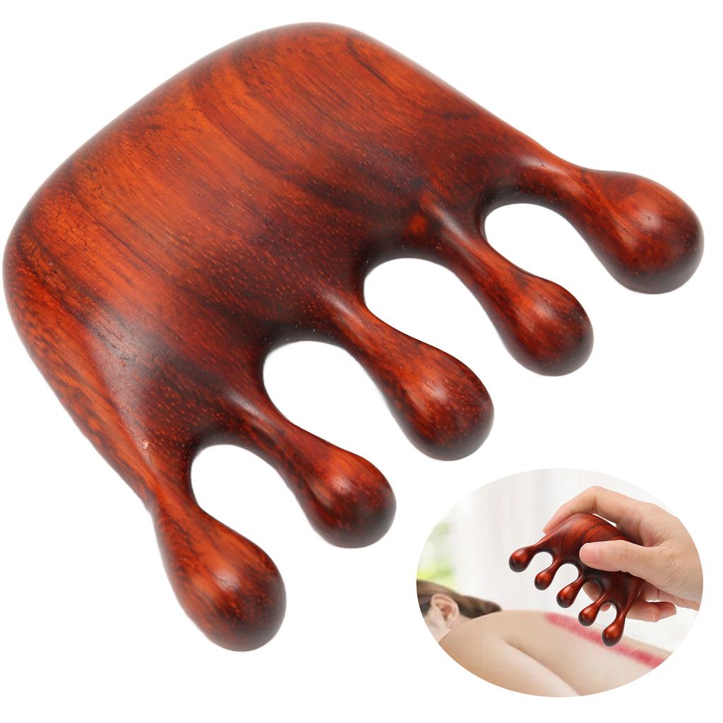 Holz Massagekamm Mehrzweck Sandelholz Breitzahn Kopfhautmassagekamm für Kopf Nacken Schultern Hände