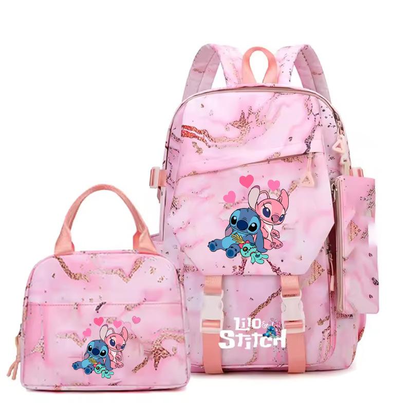 Backpack Level 3 To 6 Girls Pink School Bag Portable Lunch Bag Stationery Pencil Case