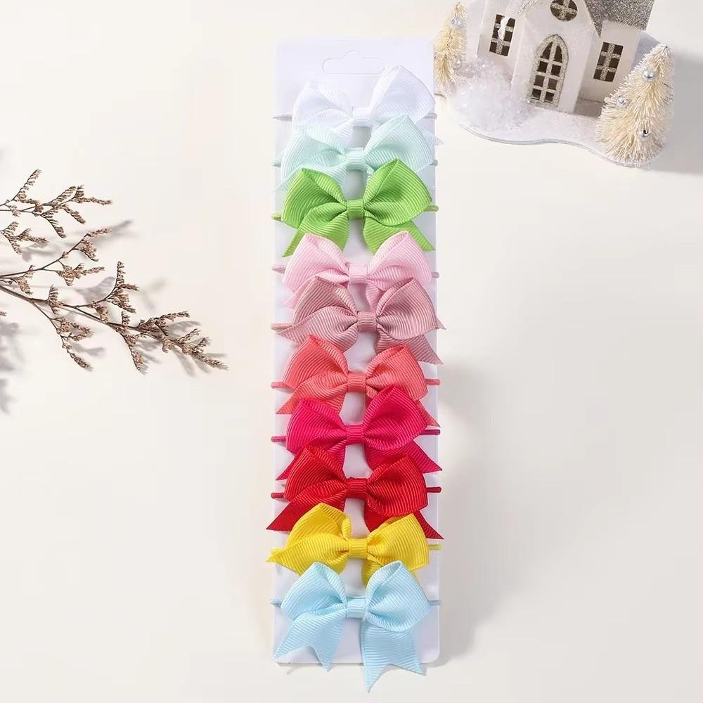 10 Stück Schleifen Elastische Haargummis Haargummis für Baby Mädchen Handgemachte Schleifenknoten Stirnbänder MiNi Haarspangen Kinder Haarschmuck