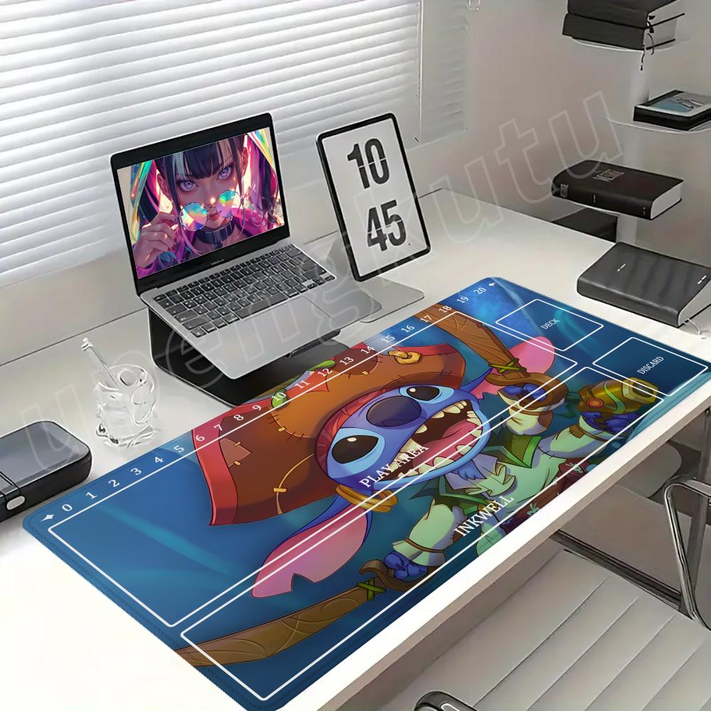 Playmat Lorcana Stitch mouse pad x trading card gaming nonslip Game Mats assisted combat framework TCG Trading Card Game 800x400x2mm