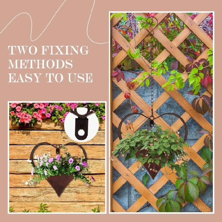 Metal Heart Shape Hanging Plant Holder for Garden Porch or Home Decoration Detachable Flower Pots Drain Hole Planter