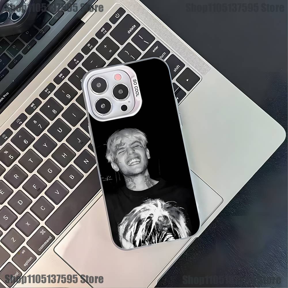 Rapper L-LIL Peep Handyhülle für iPhone 16,15,14,13,12,11,Pro,XS,Max,Plus,Mini,SE4,E Schwarz Matt Stoßfeste Hülle