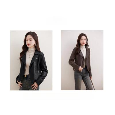 Brand Genuine Leather Jacket for Women Spring and Autumn New Korean Version Slim Genuine Leather Short Leather Jacket