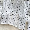 Französischer Retro Socialite Stil High-End Polka Dot Hemd für Damen im Herbst mit Puffärmeln und Schleifendesign, Temperamentvolles Oberteil