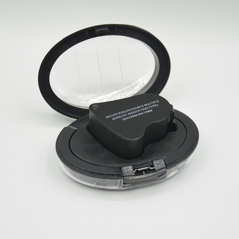 30X 60X Jewelers Loupe Magnifier Foldable Jewelry Magnifier Compact Magnifying Glass with ED Light Jewelry Loupe Magnifier