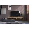 RAW TV Cabinet - Oak and Steam Black Decor - 1 Flap + 1 Drawer - 4 Modulations To Choose from - L250 X H 50 X D 46.6 Cm
