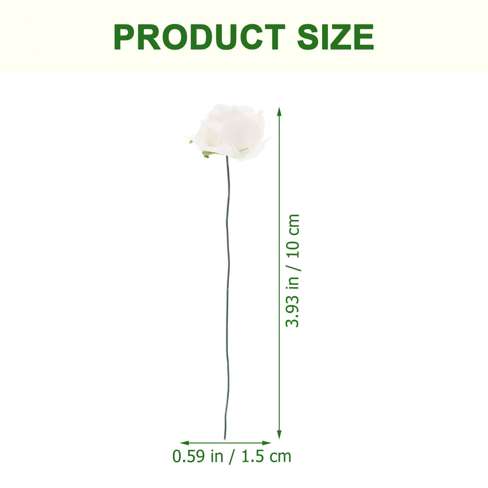 

144Pcs Small Paper Artificial Rose Flowers Realistic Colors Bendable Stems for Wedding Decor DIY Crafts Small Paper Flowers белый