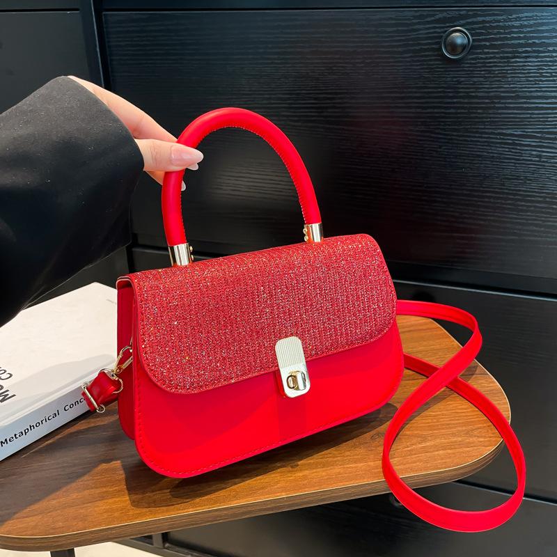 2025 New Retro Portable Small Square Bag Summer Sense Simple Texture Crossbody Shoulder Bag Hand Carry Fashion Women's Bag