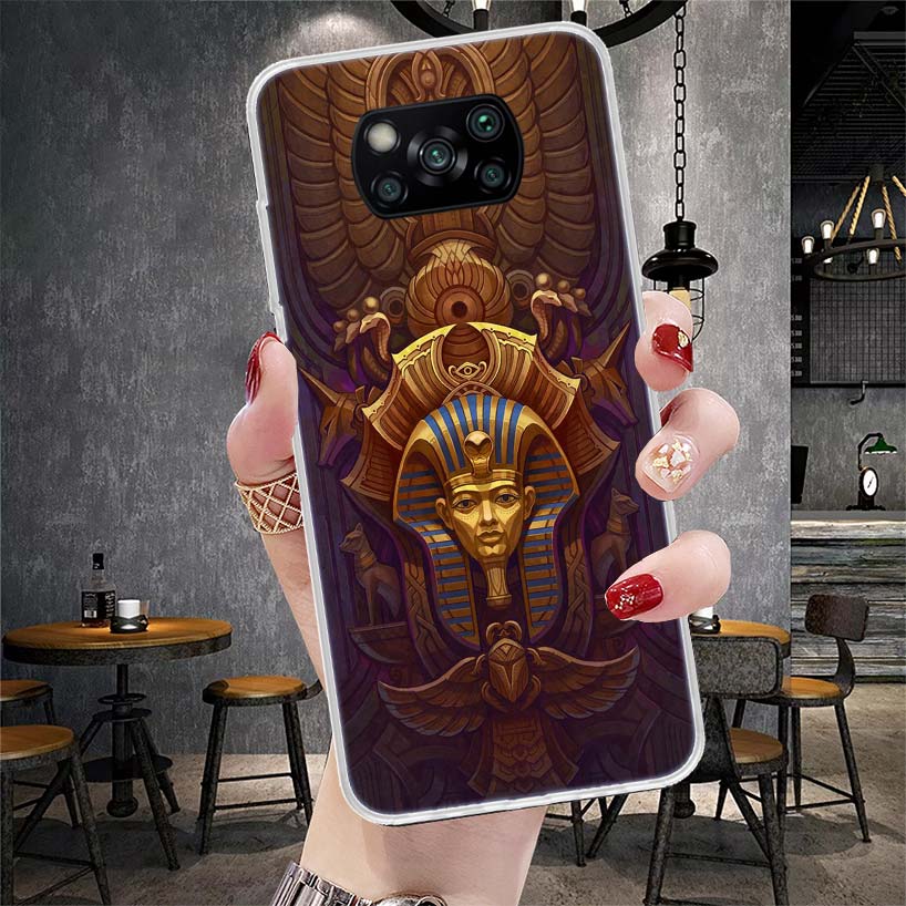 Egypt Nefertiti Anubis Ankh Pharaoh Soft Phone Case For Xiaomi Redmi 15C 15 13C 13 Poco X5 X6 X7 F7 Ultra M7 12C 12 10 10C 9C 9A