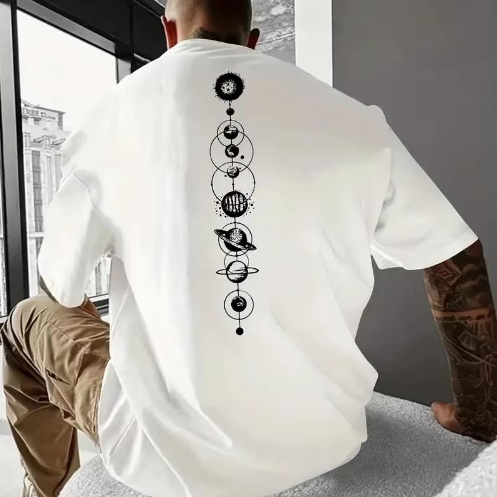 Summer Men's T-Shirt 3d Planet Print Short Sleeve T-Shirt Simple Fashion Man Clothing Oversized T-Shirt For Men Harajuku Tee Top
