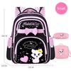 New Korean Primary PU leather School Bag 2020 Fashion Cute Girls With Cute Cat Orthopaedic  Waterproof Backpack