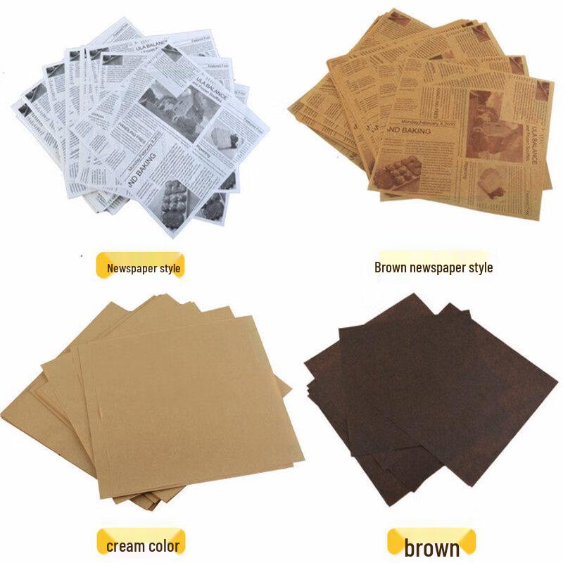 Disposable English Newspaper Style Greaseproof Food Wrapping Paper