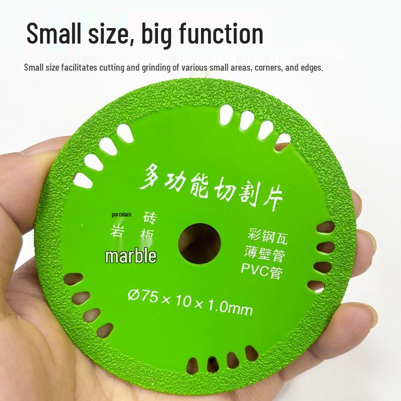 3-Inch Brazed Diamond Saw Blade - Multifunctional Cutting Disc for Mini Angle Grinders, Ideal for Tile, Rock, and Slab Cleaning