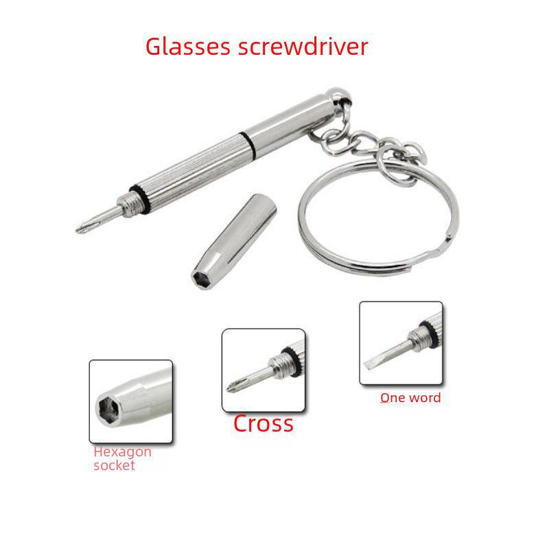 Kompakter 4-in-1-Multifunktionsschraubendreher für Brillen- und Uhrenreparatur