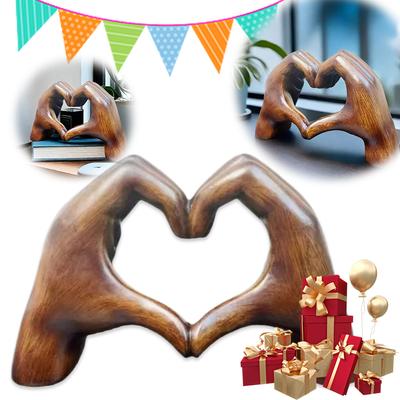 Ästhetische Harz Herz Hände Statue Modern Romantische Heimdeko Boho Stil Tischskulptur für Einzigartiges Geschenk