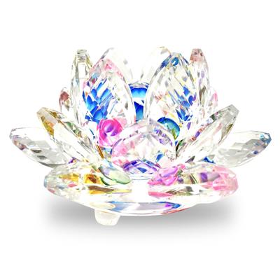 Prisma-Ornament Glas-Sonnenfänger Figur Regenbogen-Lotusblume Feng Shui Glück, Reichtum, Schutz vor Bösem, Heilobjekt, Dekoration (1 Stück)