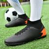 Men's Football Boots Rubber Soft Sole Short Nail Artificial Turf Leather Youth Kids Football Shoes