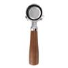 Coffee Bottomless Portafilter with Wooden Handle Stainless Steel Coffee Machine Filter Holder Replacement Parts
