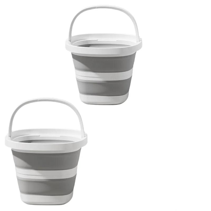 Versatile Folding Water Bucket with Handle Household Silicone Bucket Travel Outdoor Fishing Portable Water Bucket